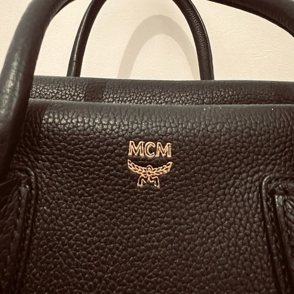 MCM Black Leather Satchel - Picture 2 of 9
